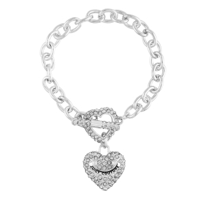 Juicy Couture Bling Heart Pendant Charm Βραχιολι γυναικεια ασημι | SENP-49657