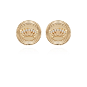 Juicy Couture Button Crown Stud Σκουλαρικια γυναικεια χρυσο χρωμα | LVJC-59142