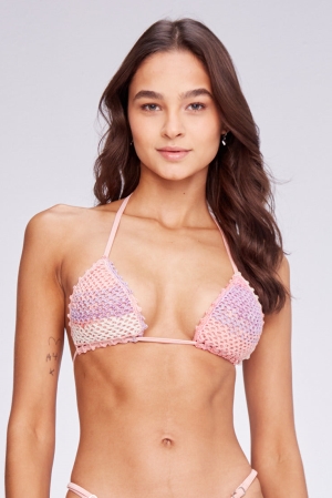 Juicy Couture Capittana Kendall μπικίνι τοπ γυναικεια ανοιχτο ροζ | XCKJ-01572