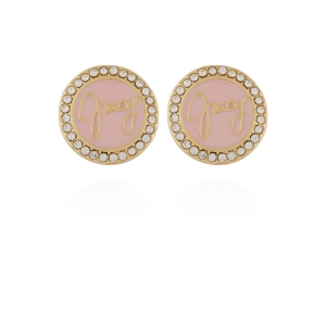Juicy Couture Circle Rhinestone Stud Σκουλαρικια γυναικεια ροζ | GOFS-49087