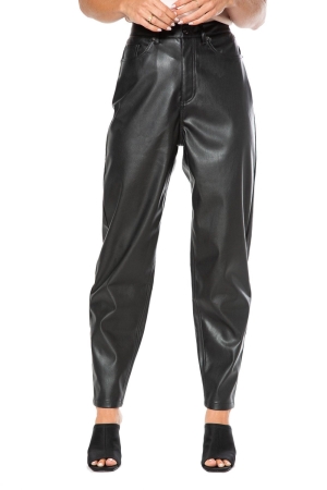 Juicy Couture Faux δερματινα Rodeo Barrel Leg Παντελονι γυναικεια μαυρα | RFUE-28103