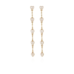 Juicy Couture Heart Charm Dangle Drop Σκουλαρικια γυναικεια χρυσο χρωμα | RAHM-78342