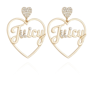 Juicy Couture Heart Logo Hoop Σκουλαρικια γυναικεια χρυσο χρωμα | TMOR-04326