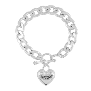 Juicy Couture Heart Pendant Βραχιολι γυναικεια ασημι | KXYW-85197