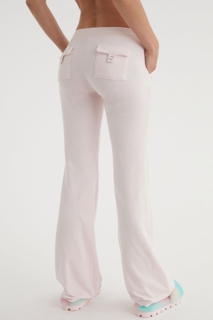 Juicy Couture Hollywood Snap Pocket βαμβακερα Velour παντελονι φορμας γυναικεια Soft Glow | FUGB-96740