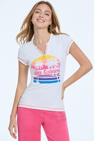 Juicy Couture Juicy Sunset Tee Αριστος γυναικεια ασπρα | ECPM-50746
