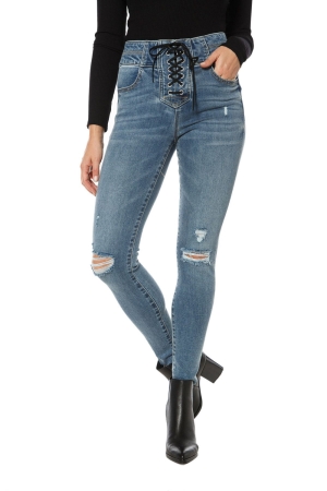 Juicy Couture Melrose High Rise δαντελα Up Κοκαλιάρης Τζιν γυναικεια ανοιχτο μπλε | LBRT-40623