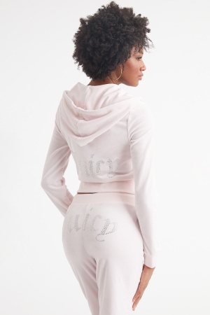 Juicy Couture OG Big Bling Velour Φουτερ με Κουκουλα γυναικεια Soft Glow | ZOLS-81946