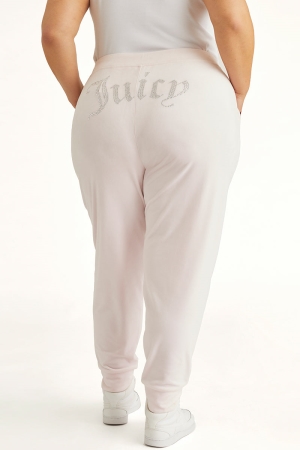 Juicy Couture Plus-Size Big Bling Velour Jogger παντελονι jogger γυναικεια Soft Glow | HYWE-80325