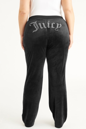 Juicy Couture Plus-Size OG Big Bling Velour παντελονι φορμας γυναικεια Liquorice | BEAL-51946