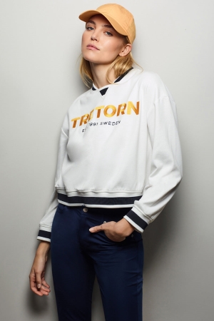 Juicy Couture Tretorn Ριγέ Trim Logo Sweatshirt Αριστος γυναικεια ασπρα | HKZF-63910